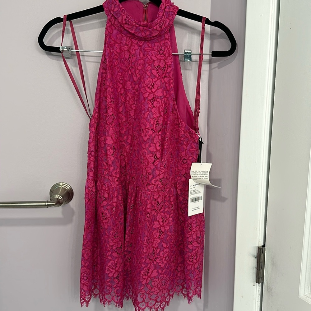 W by worth pink lace top size 8
